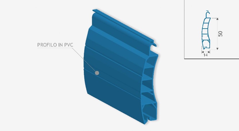 Profilo PVC 14,0x50mm, 4 kg/mq