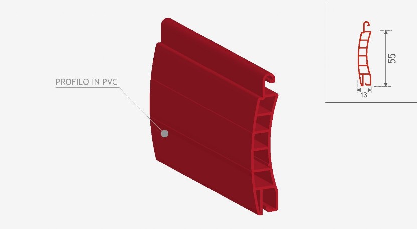 Profilo PVC 13x55 mm