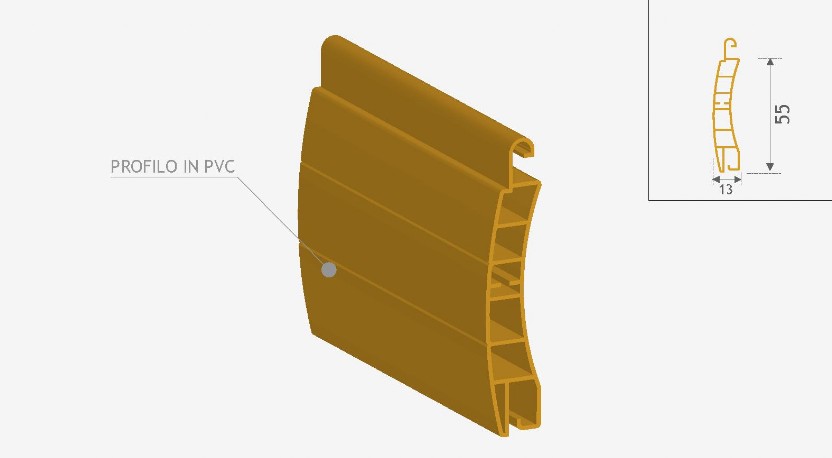 Tapparella PVC 13x55, kg/mq 4,0